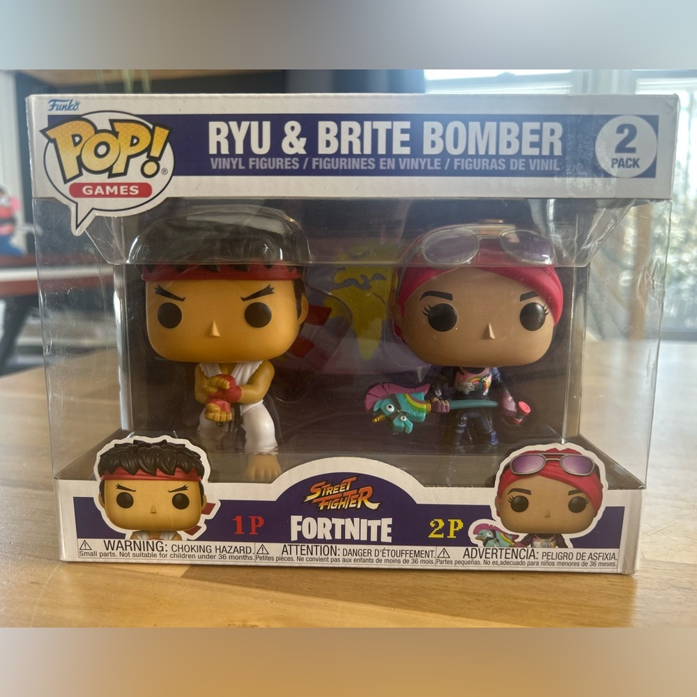 Funko Pop Games Ryu & Brite Bomber 2 Pack Street Fighter Fortnite Vinyl Figures - Picture 1 of 2